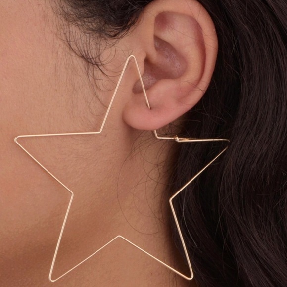 Jewelry - ▪️Last One: Gold tone star hoops.